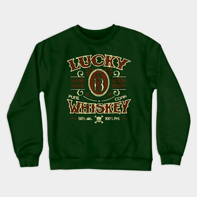 Lucky Whiskey, distressed and faded Crewneck Sweatshirt by MonkeyKing